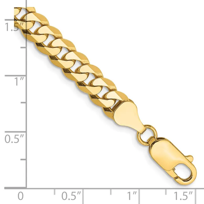 Qgold Bracelets 14k 625mm Flat Beveled Curb Chain Bracelet 1065 grams Qgold Bracelets 14k 625mm Flat Beveled Curb Chain Bracelet 1065 grams
