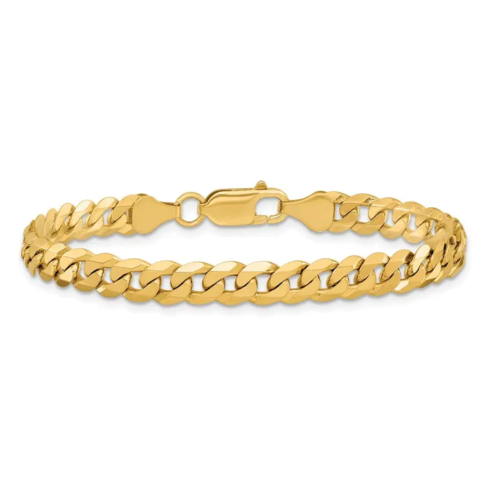 Qgold Bracelets 14k 625mm Flat Beveled Curb Chain Bracelet 1065 grams Qgold Bracelets 14k 625mm Flat Beveled Curb Chain Bracelet 1065 grams