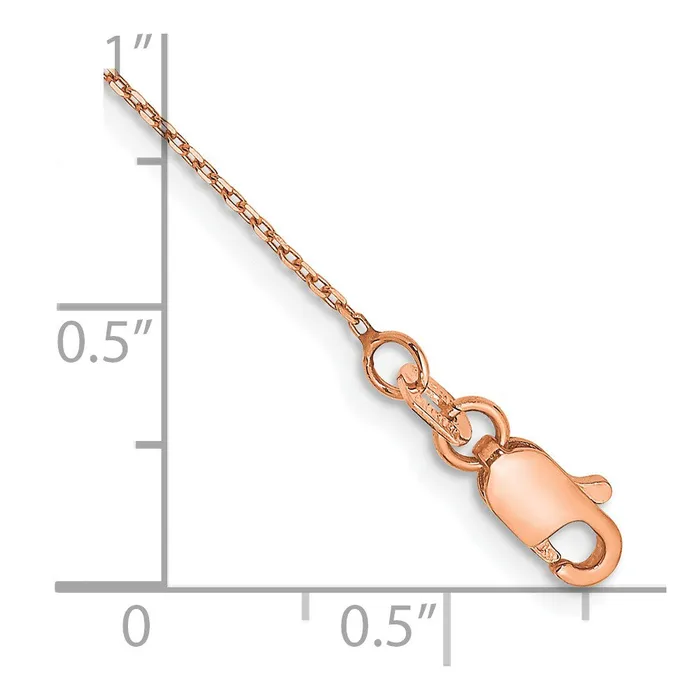 Qgold Bracelets 14k Rose Gold 8mm DC Cable Chain Bracelet 088 grams Qgold Bracelets 14k Rose Gold 8mm DC Cable Chain Bracelet 088 grams