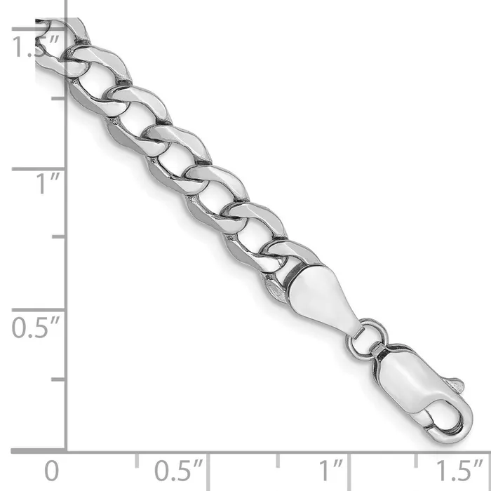 Qgold Bracelets 14k WG 525mm SemiSolid Curb Chain Bracelet 332 grams Qgold Bracelets 14k WG 525mm SemiSolid Curb Chain Bracelet 332 grams