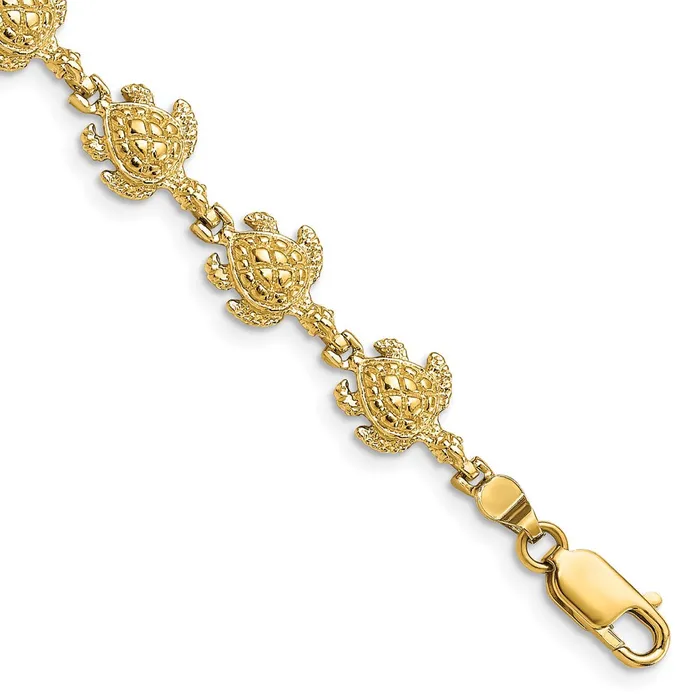 Qgold Bracelets 14k Yellow Gold 85 mm Turtle Bracelet 847 grams