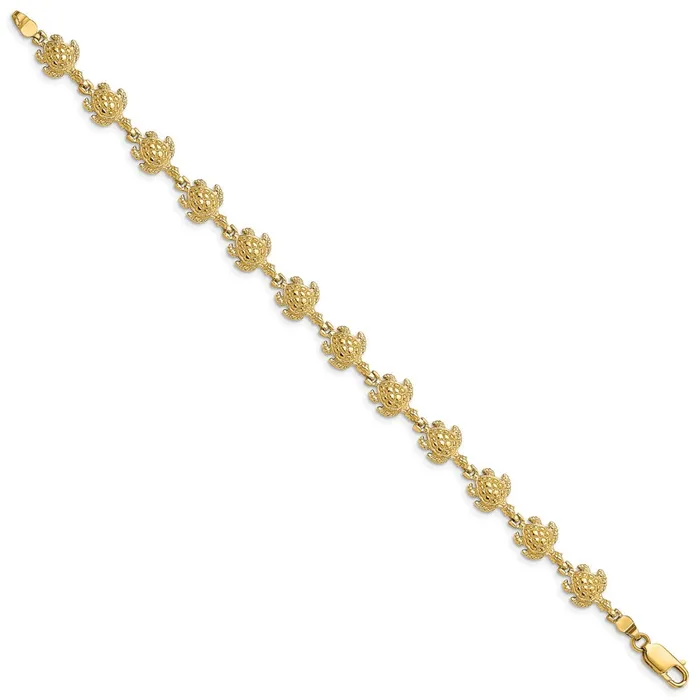 Qgold Bracelets 14k Yellow Gold 85 mm Turtle Bracelet 847 grams Qgold Bracelets 14k Yellow Gold 85 mm Turtle Bracelet 847 grams