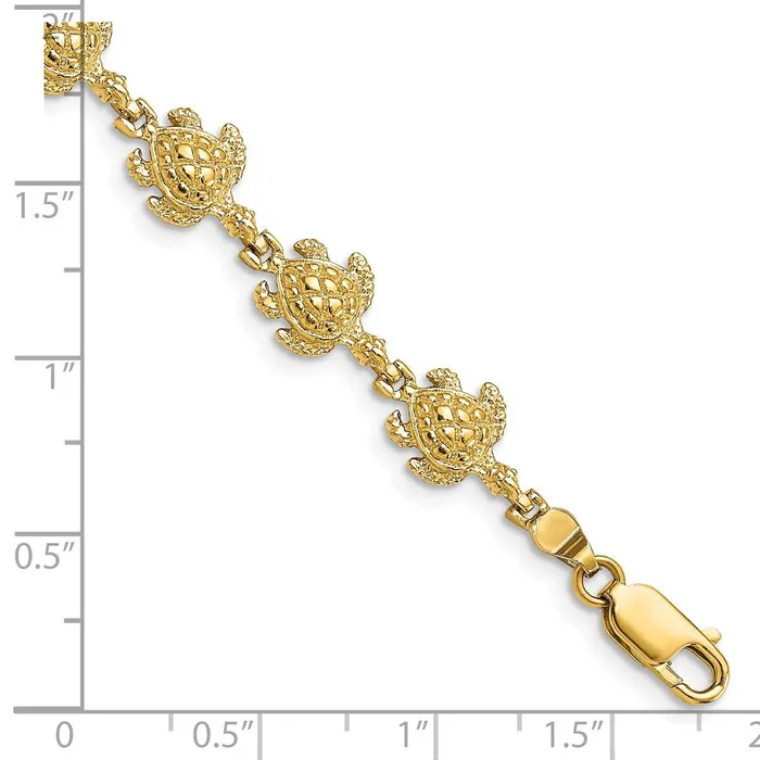 Qgold Bracelets 14k Yellow Gold 85 mm Turtle Bracelet 847 grams Qgold Bracelets 14k Yellow Gold 85 mm Turtle Bracelet 847 grams
