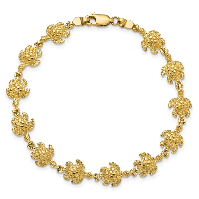 Qgold Bracelets 14k Yellow Gold 85 mm Turtle Bracelet 847 grams Qgold Bracelets 14k Yellow Gold 85 mm Turtle Bracelet 847 grams