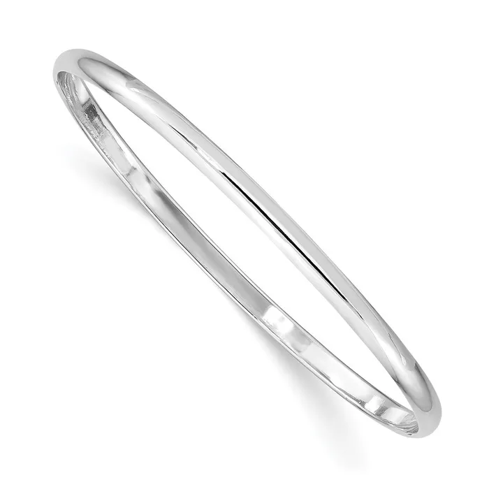 Qgold Bracelets Sterling Silver RHplated Polished 3mm Slip On Childrens Bangle Bracelet 554 grams Qgold Bracelets Sterling Silver RHplated Polished 3mm Slip On Childrens Bangle Bracelet 554 grams