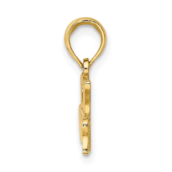 Qgold Charm Necklaces 14k Yellow Gold 264 mm I LOVE MY FIREFIGHTER Charm 132 grams Qgold Charm Necklaces 14k Yellow Gold 264 mm I LOVE MY FIREFIGHTER Charm 132 grams