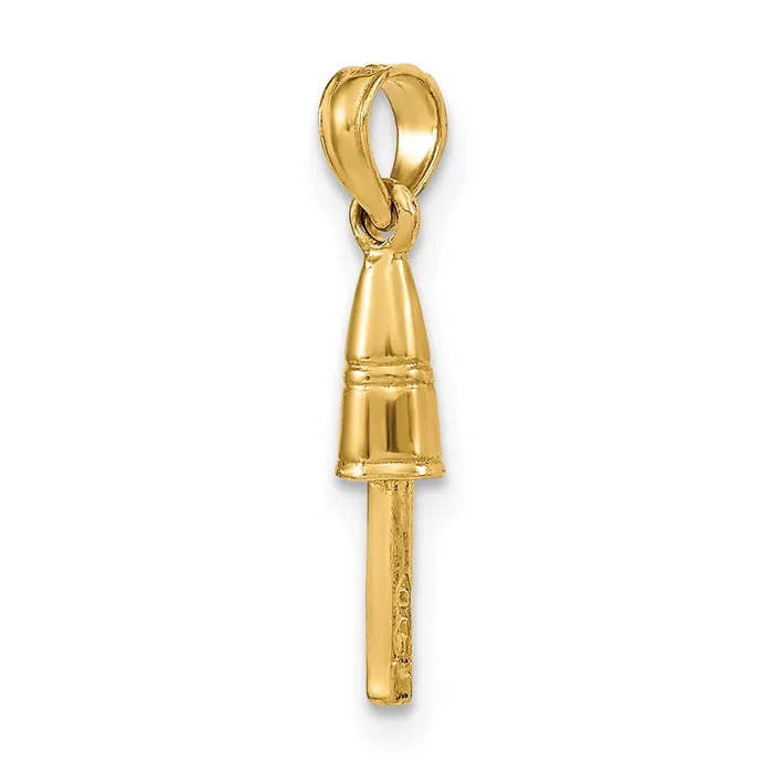 Qgold Charm Necklaces 14k Yellow Gold 345 mm 3D Buoy Charm 072 grams Qgold Charm Necklaces 14k Yellow Gold 345 mm 3D Buoy Charm 072 grams