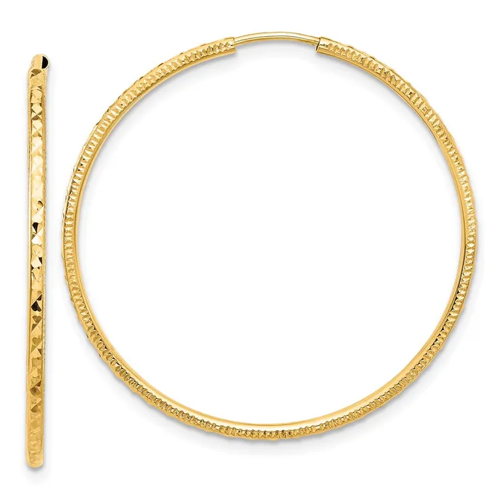 Qgold Earrings 14k Yellow Gold 15 mm Endless Hoop Earrings 132 grams