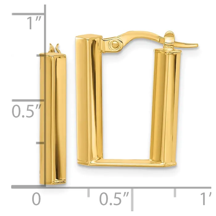 Qgold Earrings 14k Yellow Gold 149 mm Polished U Shape Hoop Earrings 247 grams