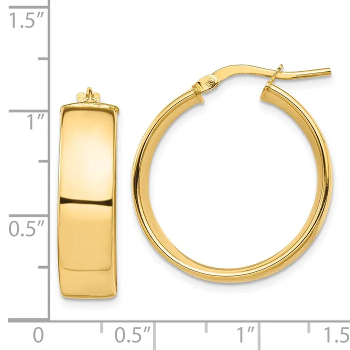 Qgold Earrings 14k Yellow Gold 24 mm Hoop Earrings 356 grams