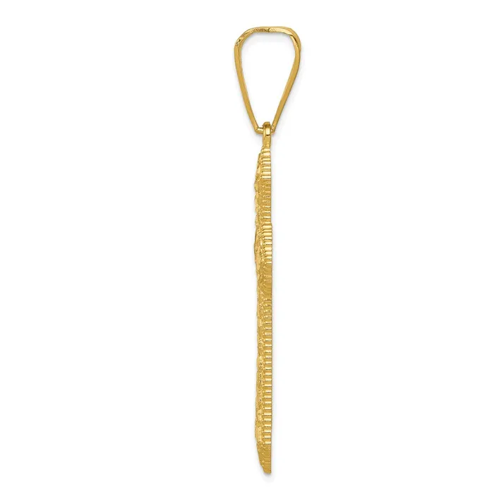 Qgold Necklaces 14k Yellow Gold 2724 mm Diamondcut Budded Cross Pendant 436 grams Qgold Necklaces 14k Yellow Gold 2724 mm Diamondcut Budded Cross Pendant 436 grams
