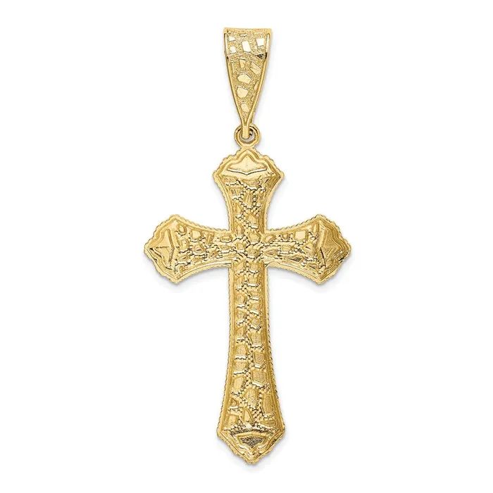 Qgold Necklaces 14k Yellow Gold 2724 mm Diamondcut Budded Cross Pendant 436 grams Qgold Necklaces 14k Yellow Gold 2724 mm Diamondcut Budded Cross Pendant 436 grams