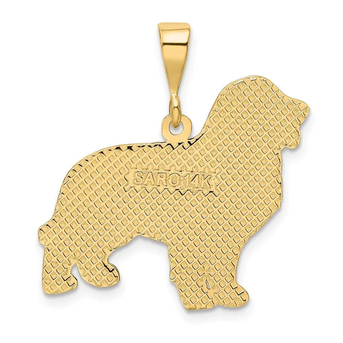 Qgold PreStyled Sets 14k Yellow Gold 26 mm Golden Retriever Pendant 283 grams