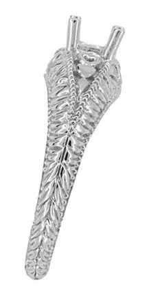 Rings Art Deco Hearts and Diamonds 13 Carat Diamond Filigree Engagement Semimount Ring in 14 Karat White Gold Antique Jewelry Mall