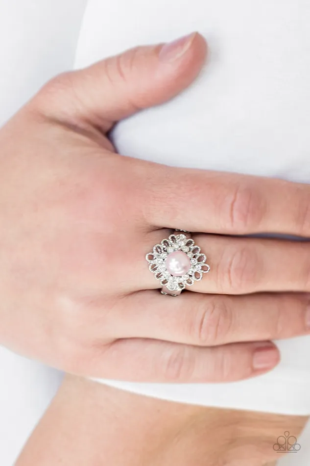 Rings Paparazzi Perfect Perfectionist Pink Pearl Silver Ring Paparazzi Accessories