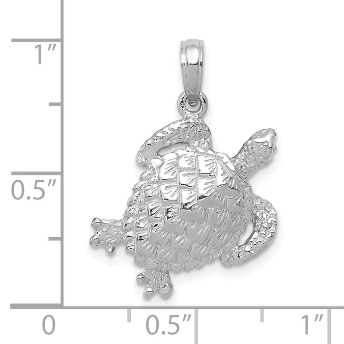 Rings Qgold 14k White Gold 18 mm Solid Polished OpenBacked Turtle Pendant 24 grams Rings Qgold 14k White Gold 18 mm Solid Polished OpenBacked Turtle Pendant 24 grams