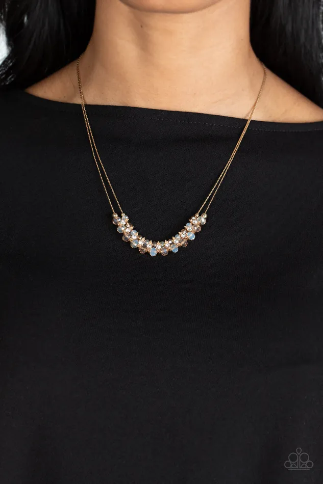 Shimmering High Society Brown Bead Gold Short Necklace Paparazzi Paparazzi Accessories Necklaces