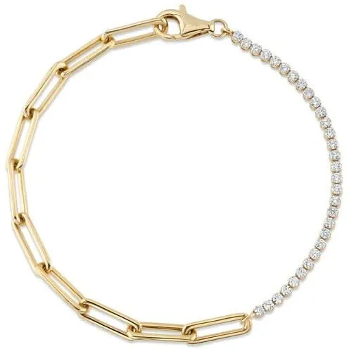 SHY CREATION Bracelets Shy Creation Diamond Paperclip Link Bracelet