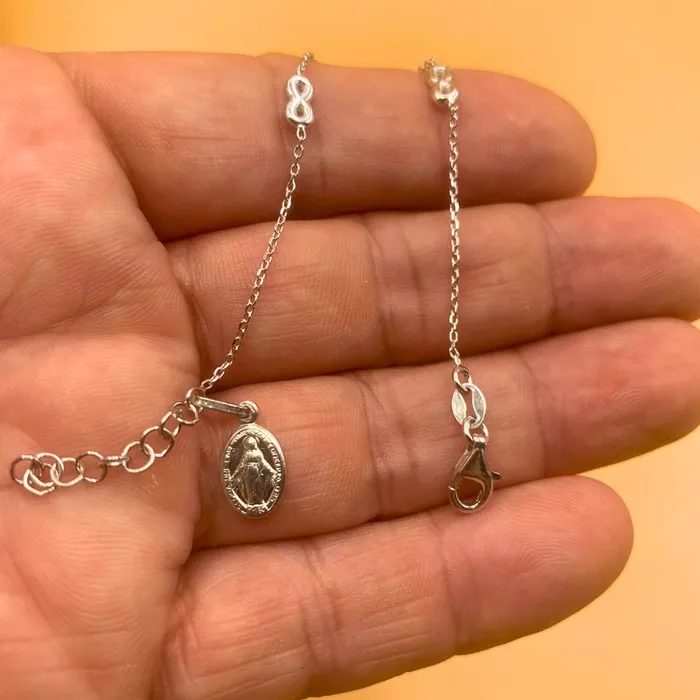 Silver Miraculous Medal Infinity Bracelet 7 05 Guadalupe Gifts Bracelets
