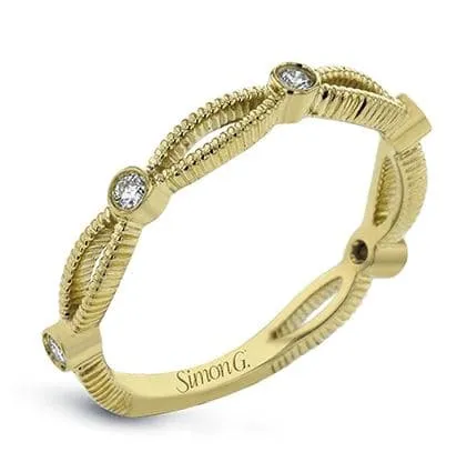 Simon G 18k Beaded Bezel Wedding Band Ring Simon G Rings