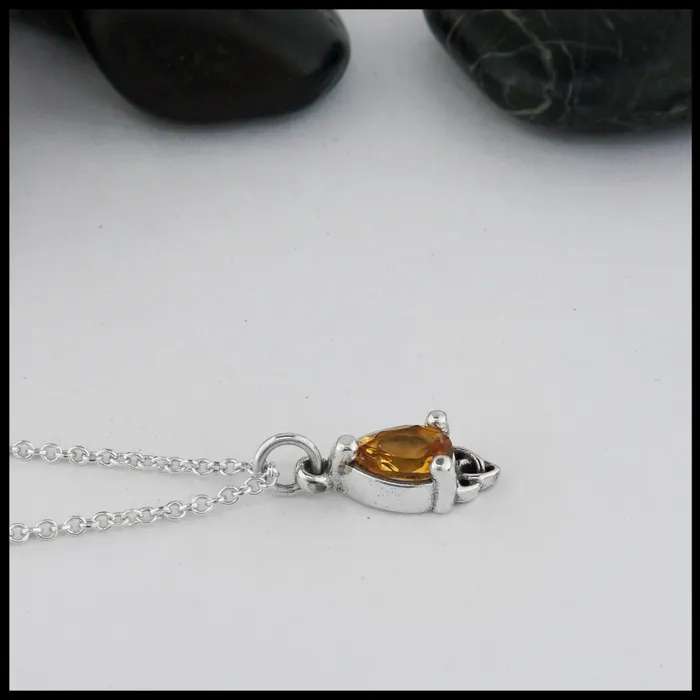 Walker Metalsmiths Earrings Celtic Goddess Pendant and Earring Set with Citrine