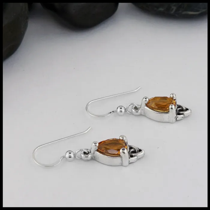 Walker Metalsmiths Earrings Celtic Goddess Pendant and Earring Set with Citrine