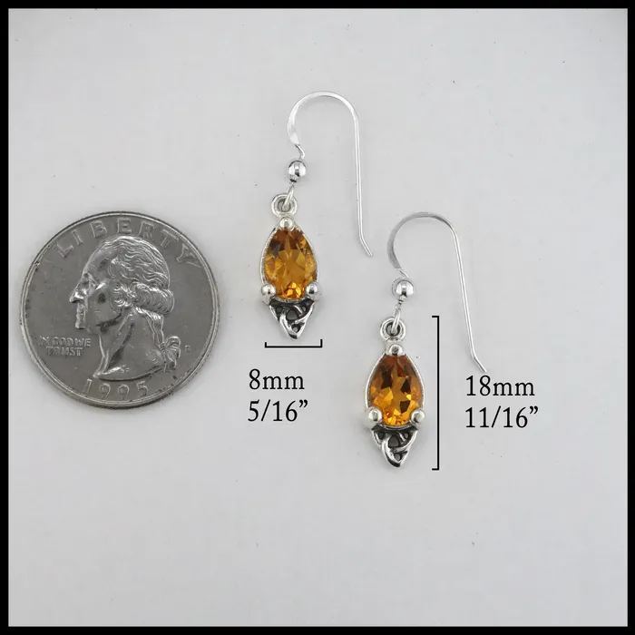 Walker Metalsmiths Earrings Celtic Goddess Pendant and Earring Set with Citrine
