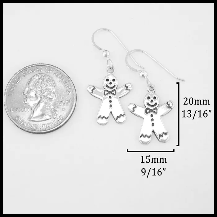 Walker Metalsmiths Gingerbread Pendant and Earring Set in Silver Earrings